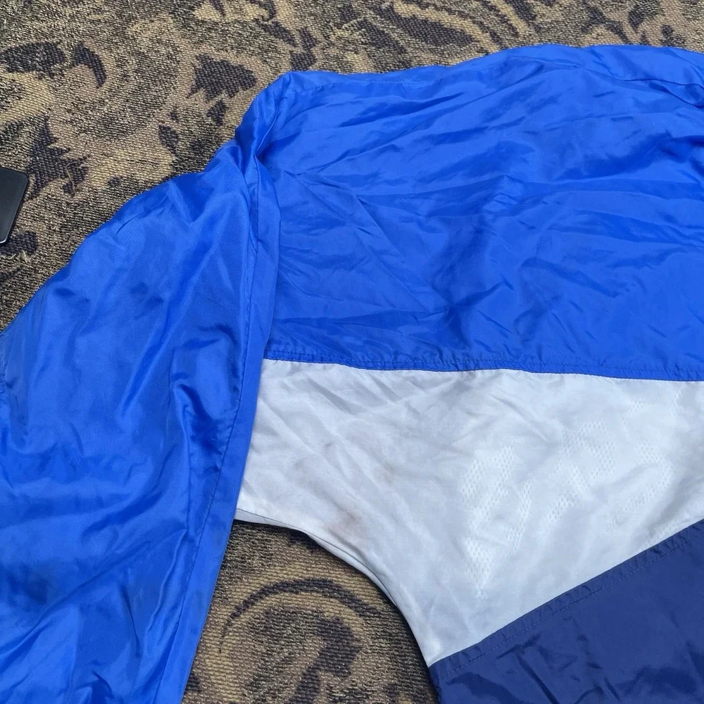 Vtg 90s Nike Full Zip Vented Windbreaker Jacket Mens Size XL Blue White Athletic